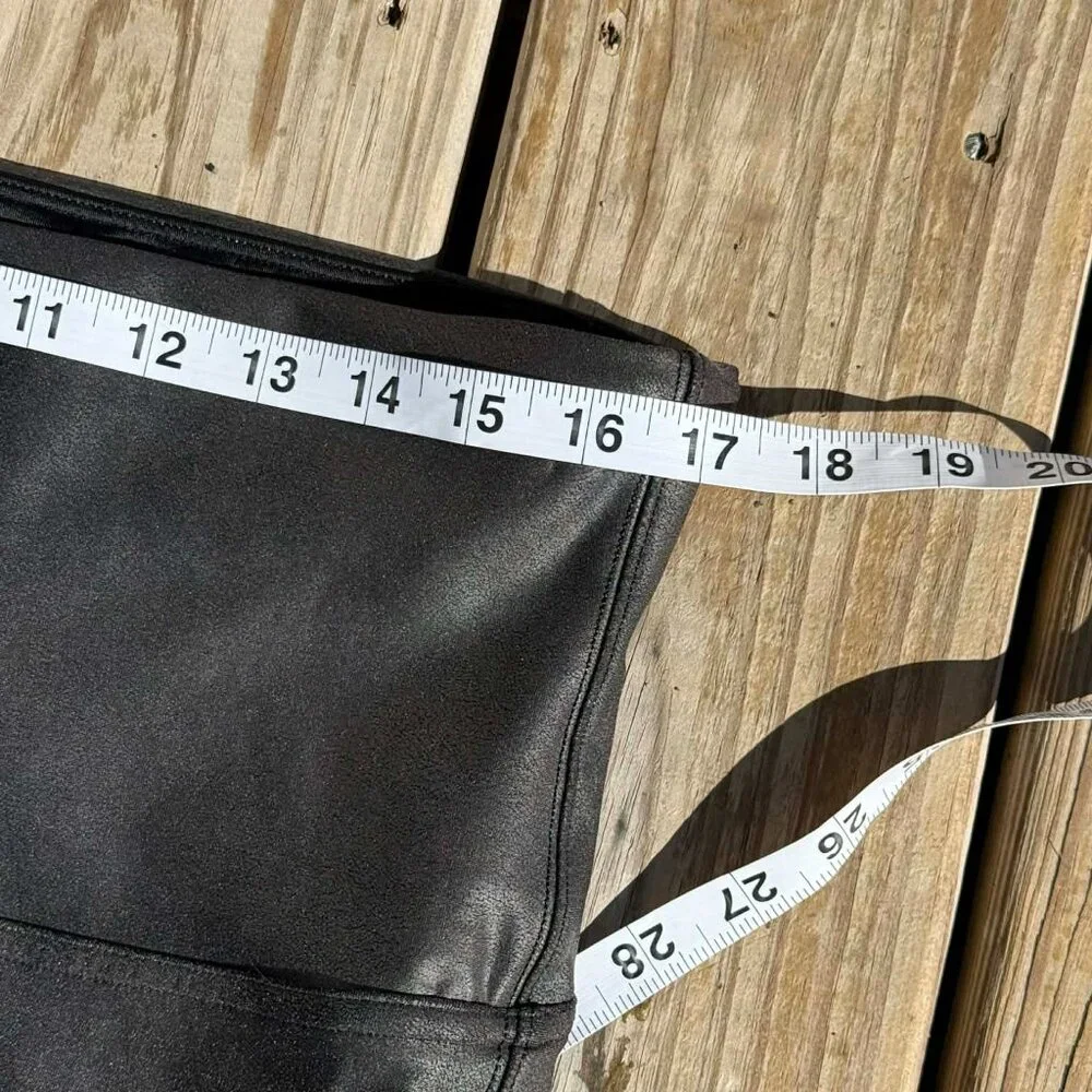SPANX Faux Leather Leggings 2X • Clean Girl • Edgy Minimalist • Athleisure Lux - Picture 2 of 5